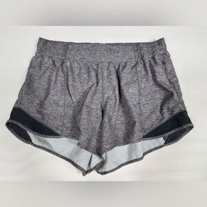 Lululemon Hotty Hot Short 4” Heathered Black Women’s 12 Tall Retail $58 *flaw*